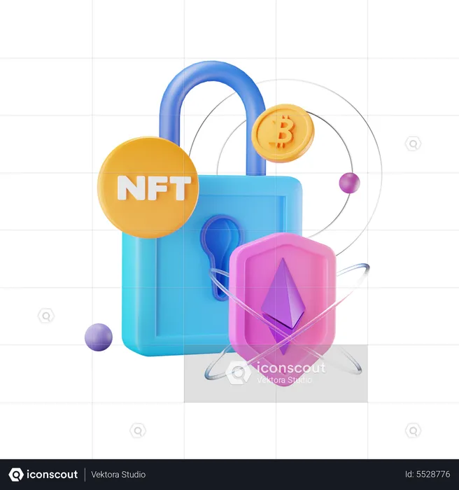 Nft Key Security  3D Icon