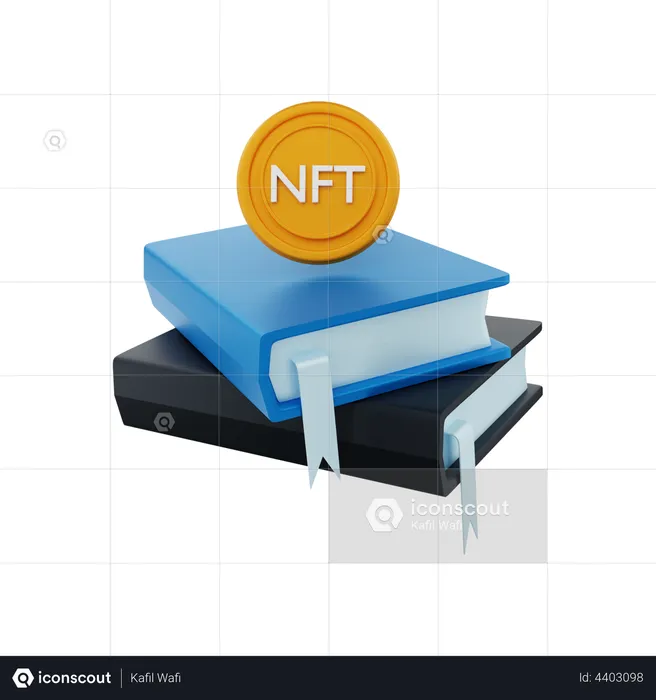 NFT knowledge book  3D Illustration