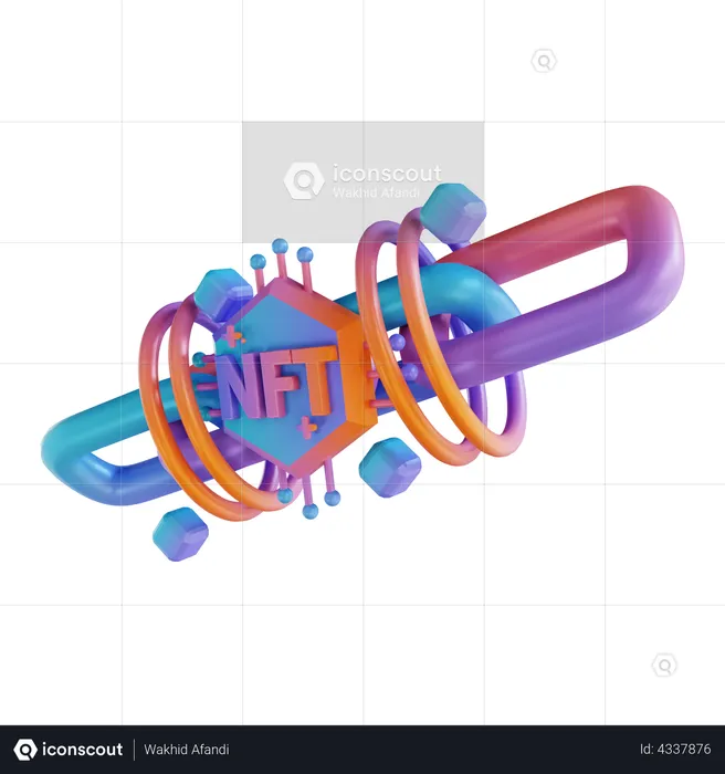 Nft Link  3D Illustration