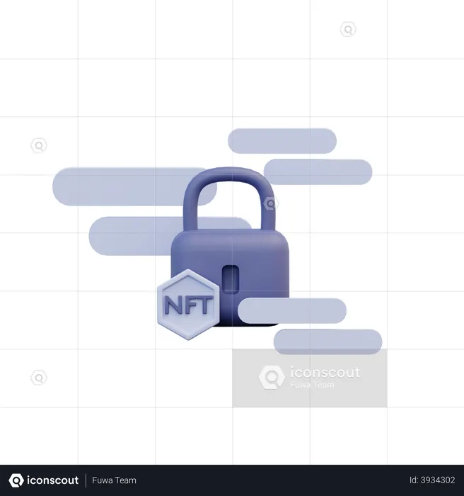 Nft Lock  3D Illustration