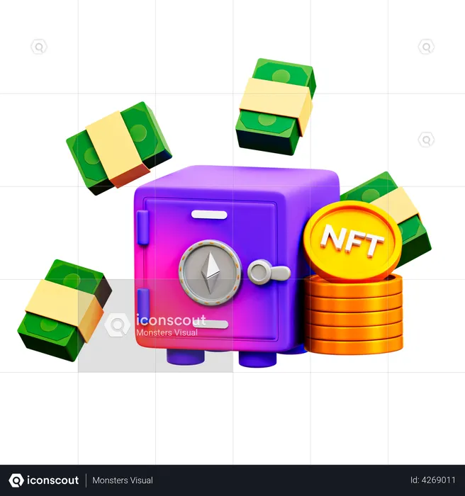 NFT Locker  3D Illustration