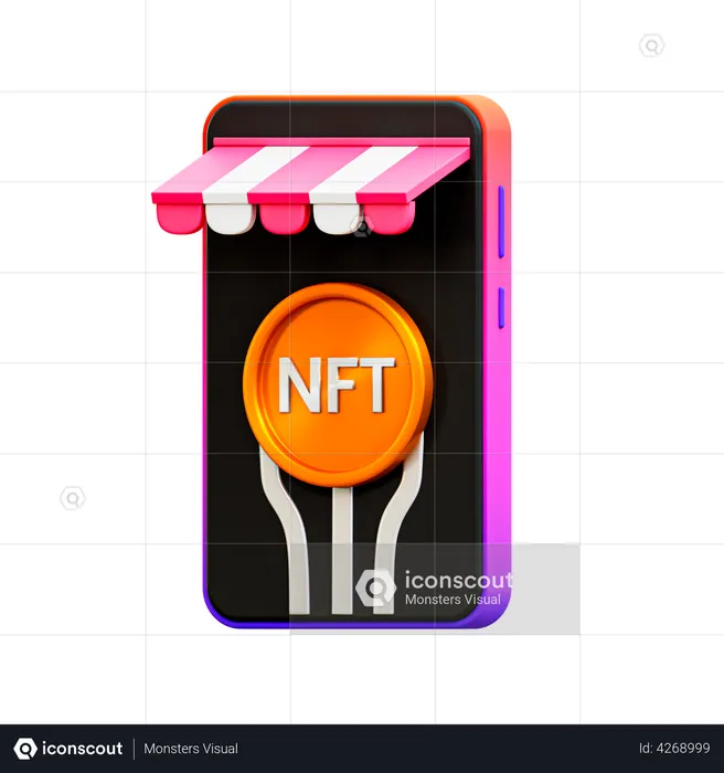NFT Marketplace  3D Illustration