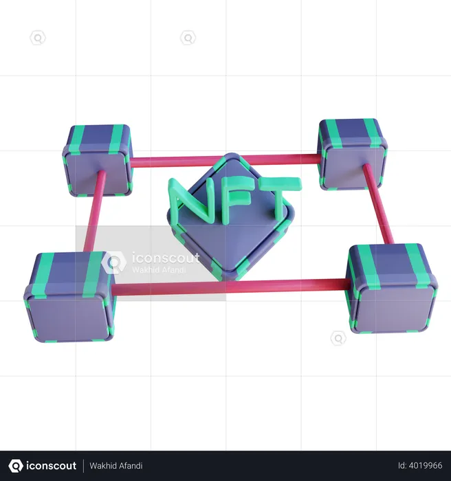 Nft marketplace network  3D Illustration