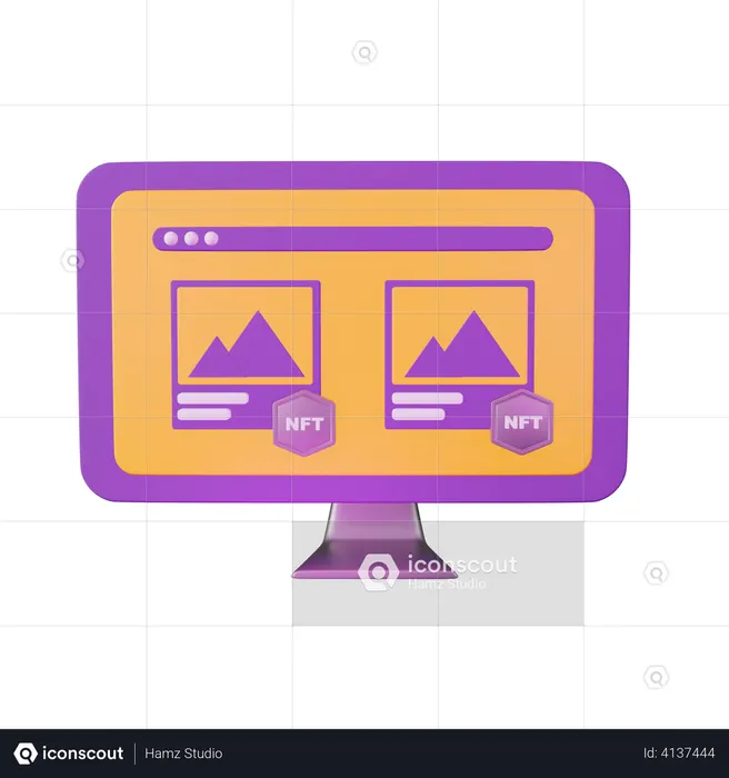 NFT Marketplace Website  3D Icon