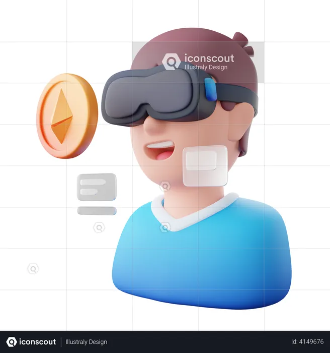 NFT mit VR  3D Icon