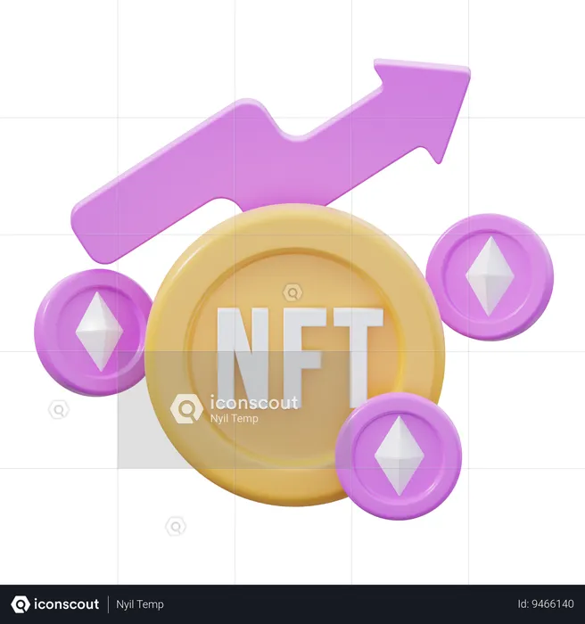 Moneda nft  3D Icon