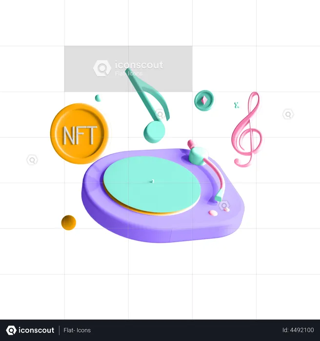 NFT Music  3D Illustration