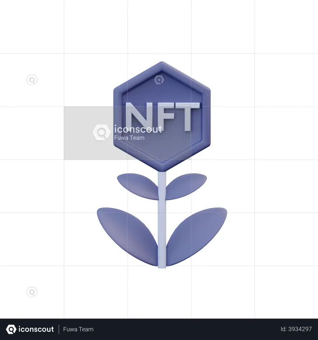 Nft Plant  3D Illustration