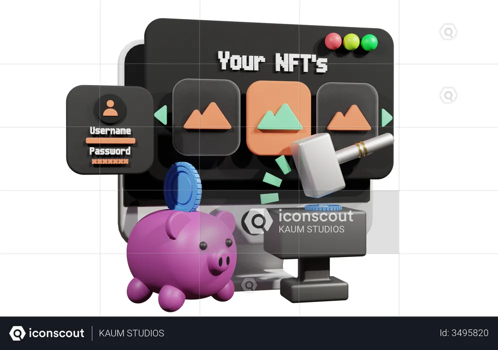 Nft Platform Website  3D Illustration