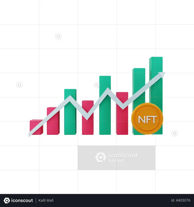 NFT positive chart  3D Icon