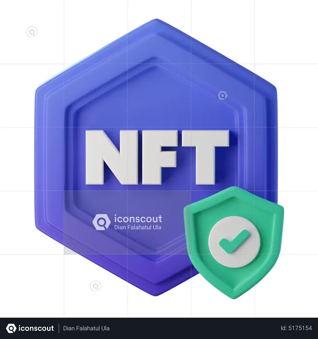 Proteção nft  3D Icon