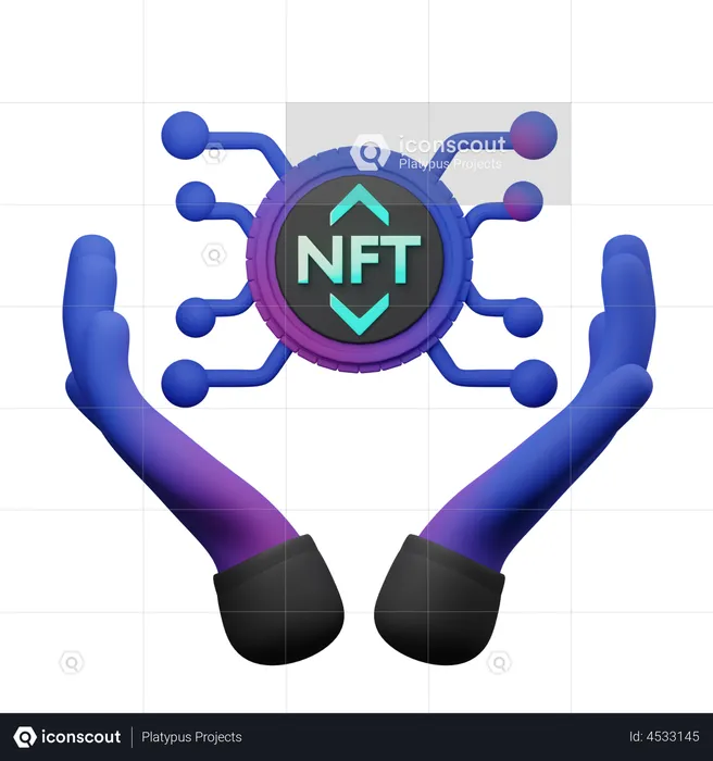 Red nft  3D Illustration