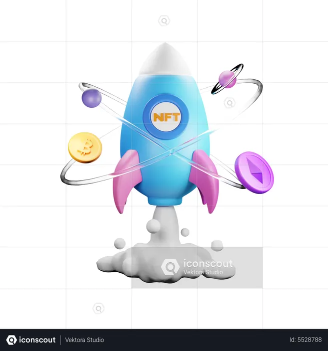 Nft Rocket  3D Icon