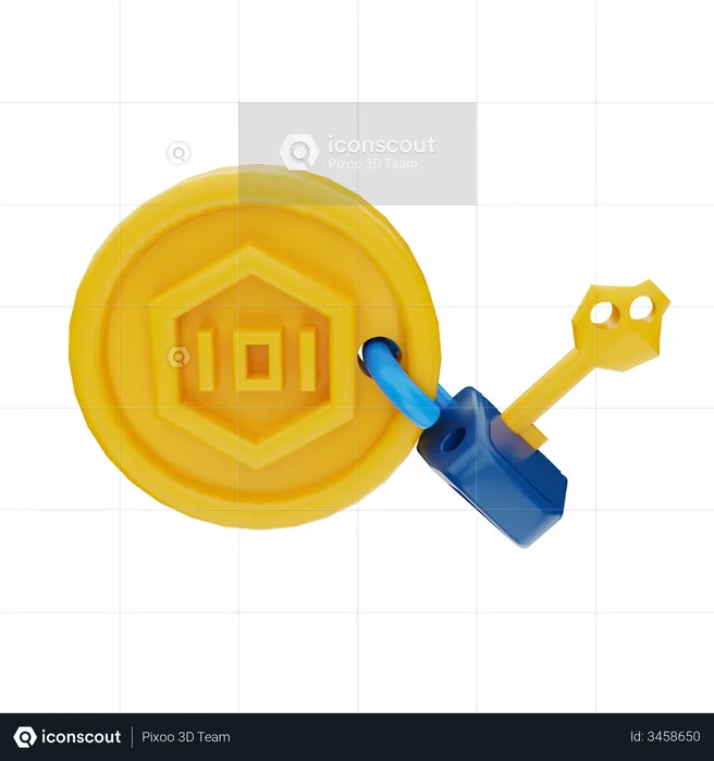 NFT Secured Lock  3D Illustration