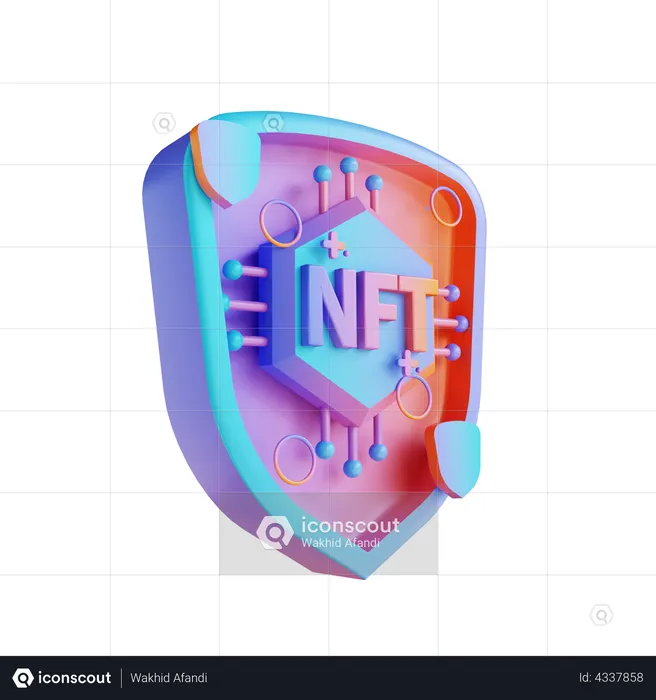 Sécurité nft  3D Illustration