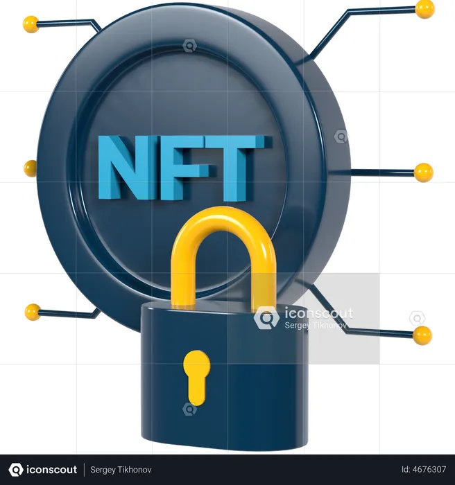 Seguridad nft  3D Illustration