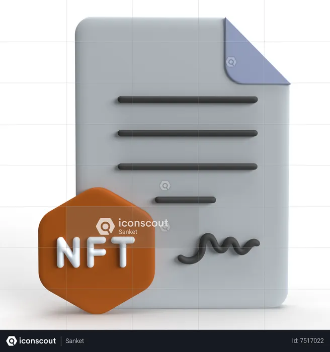 NFT Smart Contract  3D Icon
