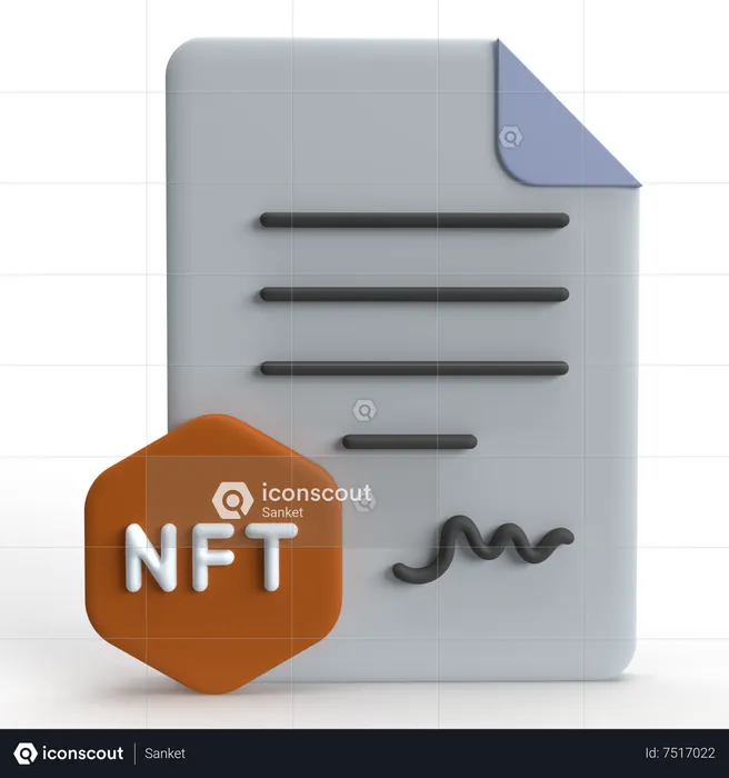 Contrat intelligent nft  3D Icon