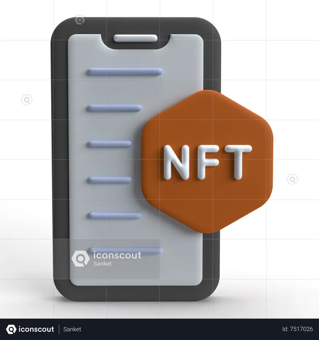 Teléfono inteligente nft  3D Icon