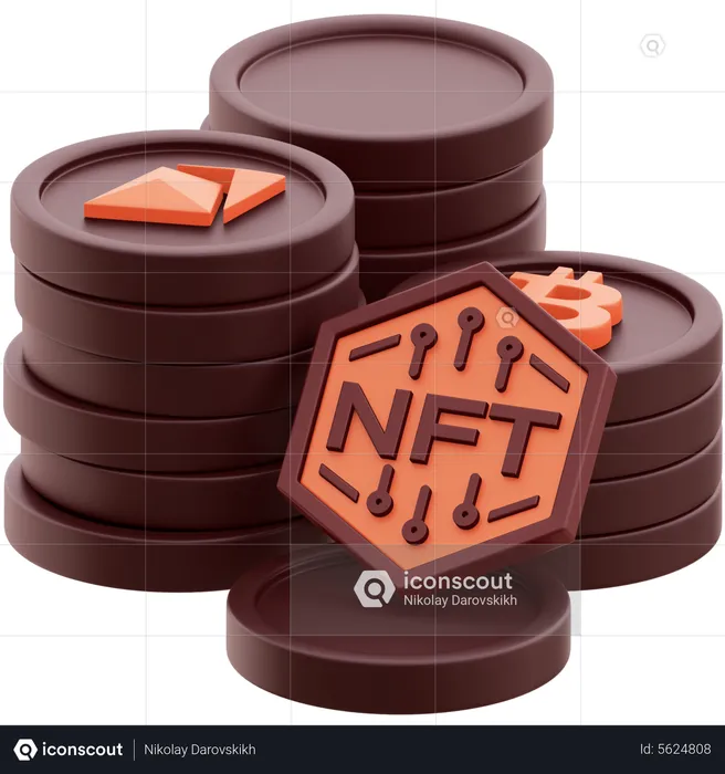 NFT Token  3D Icon