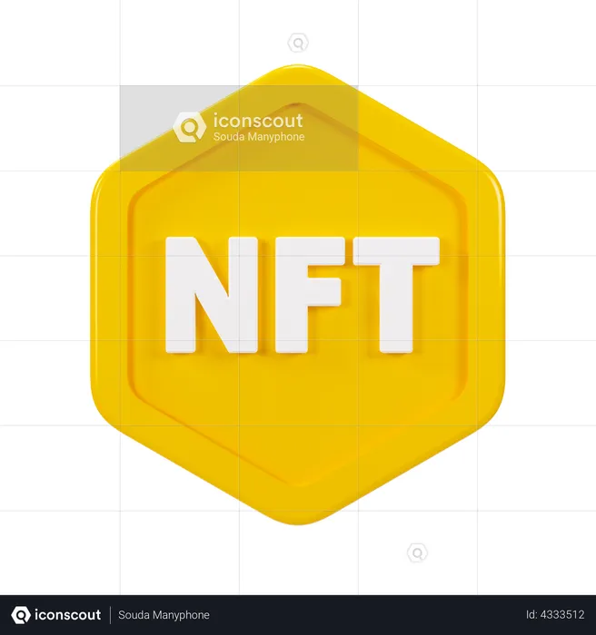 NFT token  3D Illustration