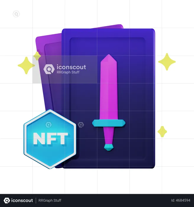 NFT Trading Card  3D Illustration