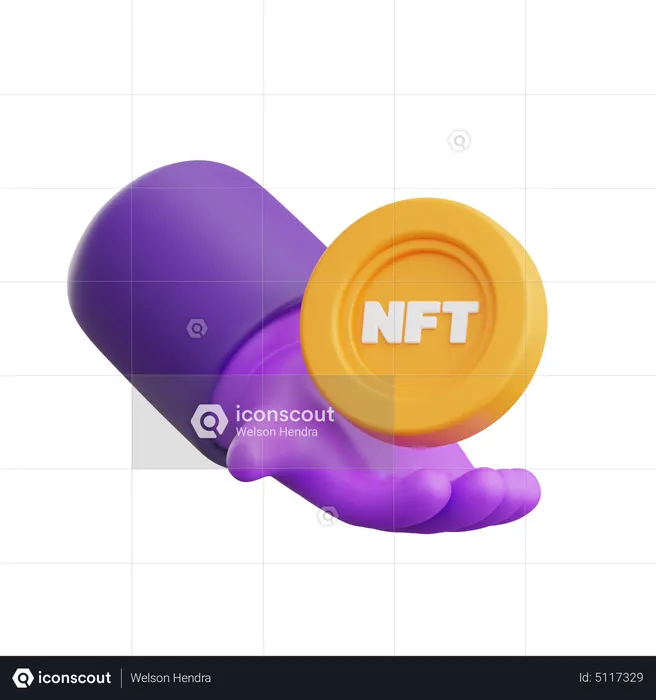 Transferencia de monedas nft  3D Icon