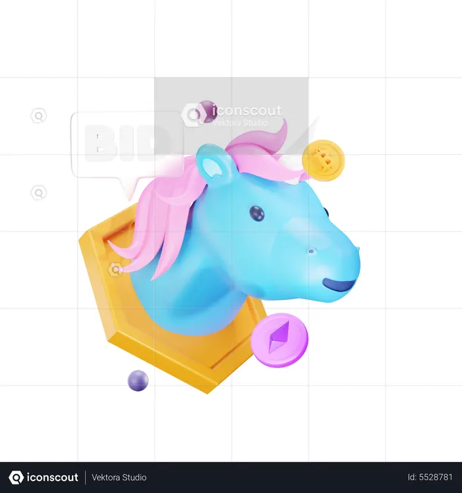 Nft Unicorn  3D Icon