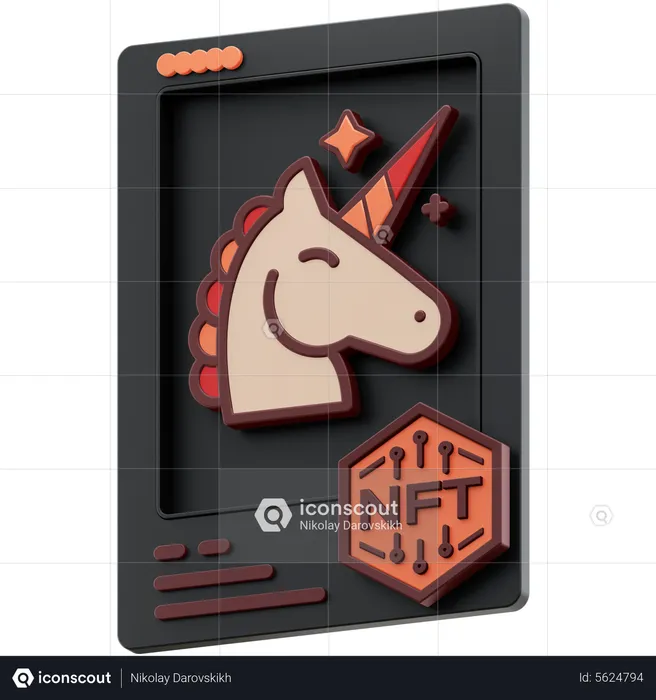 NFT Unicorn  3D Icon