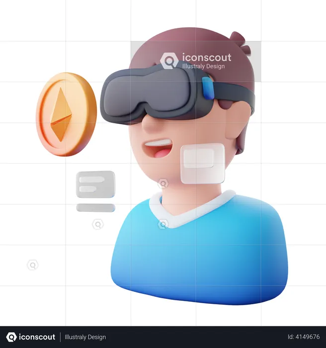 NFT using VR  3D Icon