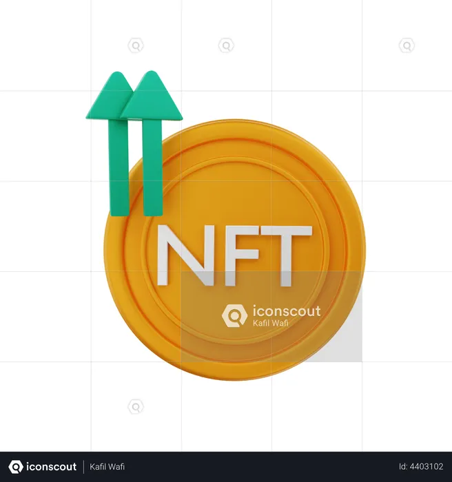 NFT value up  3D Illustration