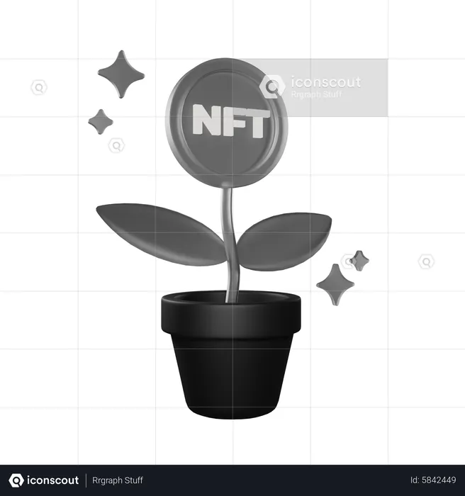 NFT-Wachstumspflanze  3D Icon