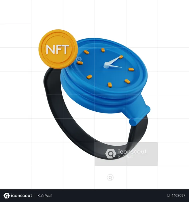 NFT watch  3D Illustration