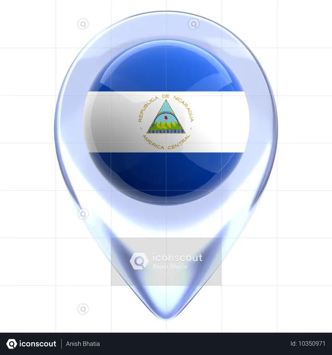 Nicaragua Flag 3D Icon