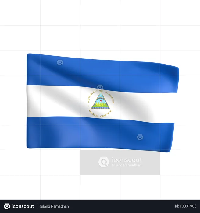 Nicaragua Flag 3D Icon