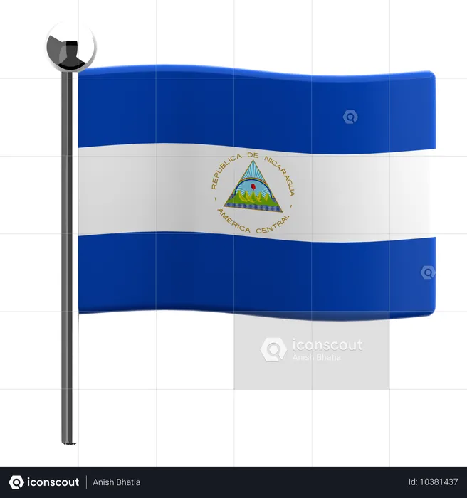 Nicaragua Flag 3D Icon