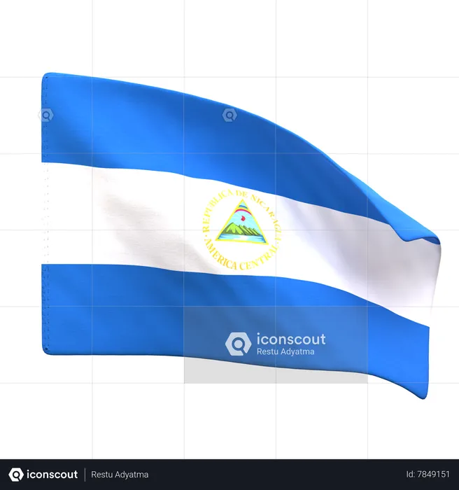 Nicaragua Flag Flag 3D Icon