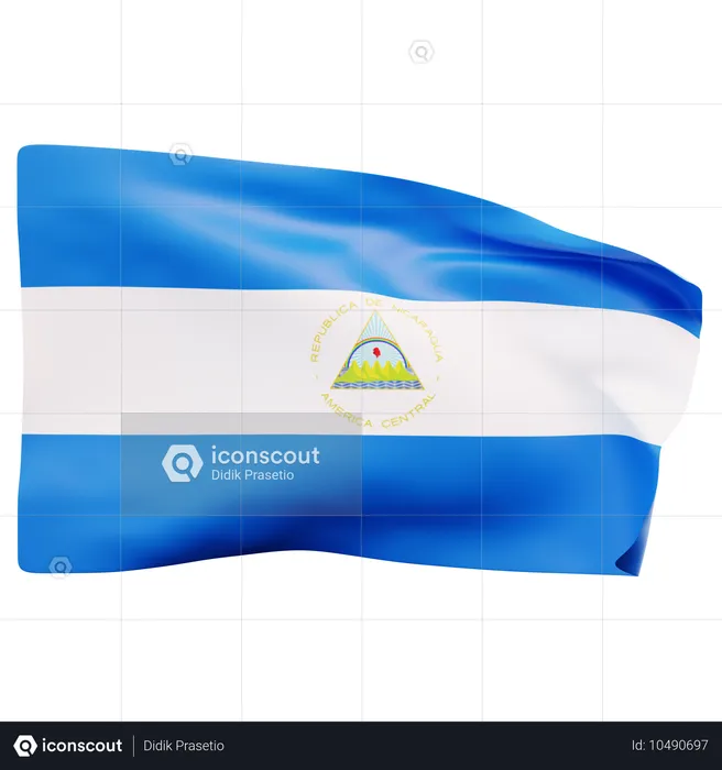 Nicaragua-Flagge Flag 3D Icon