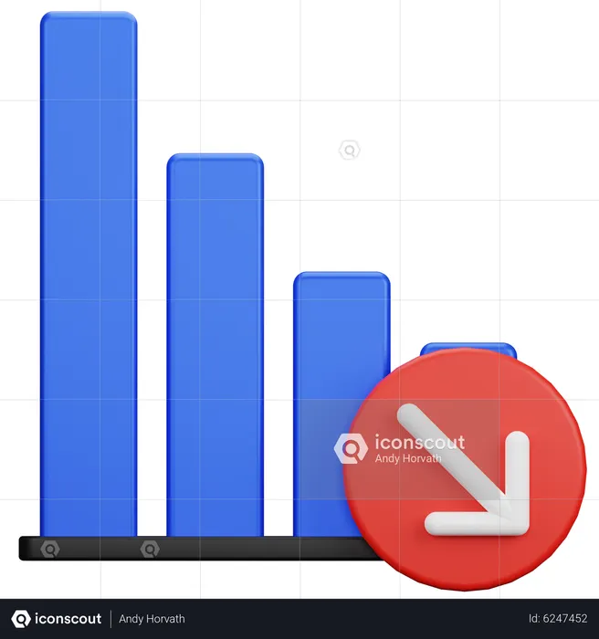 Niedergangsdiagramm  3D Icon