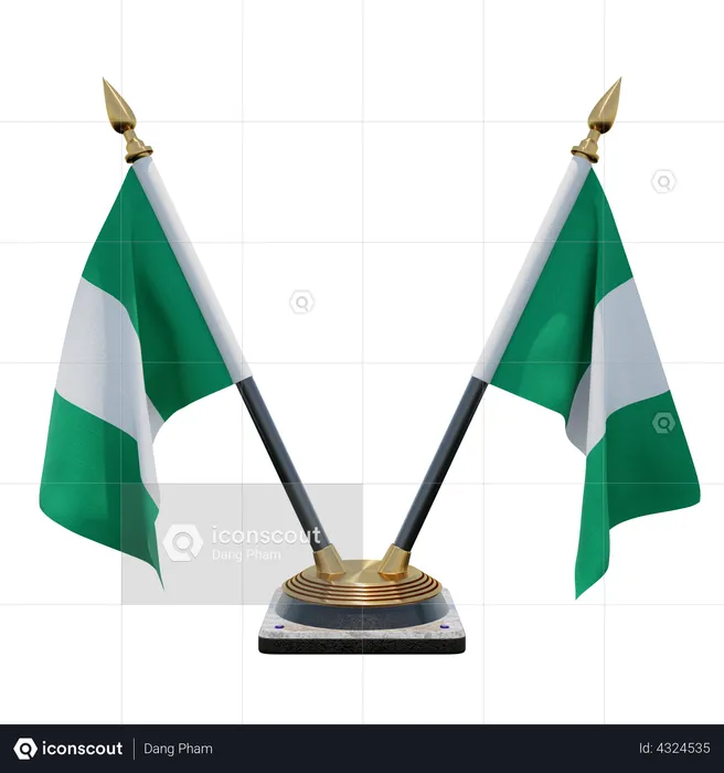 Nigeria Double Desk Flag Stand Flag 3D Flag