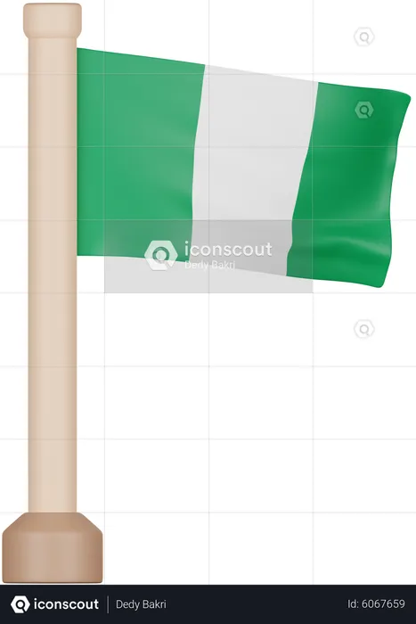 Drapeau du Nigéria Flag 3D Icon