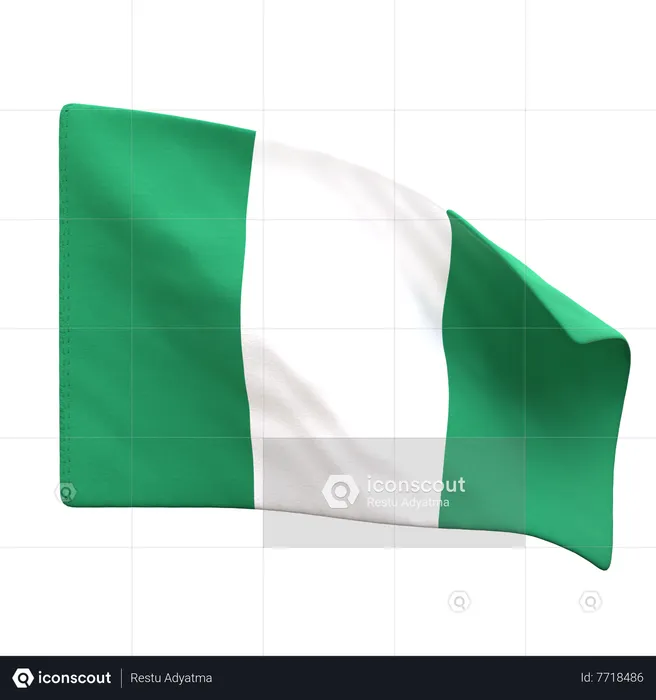 Drapeau du Nigéria Flag 3D Icon