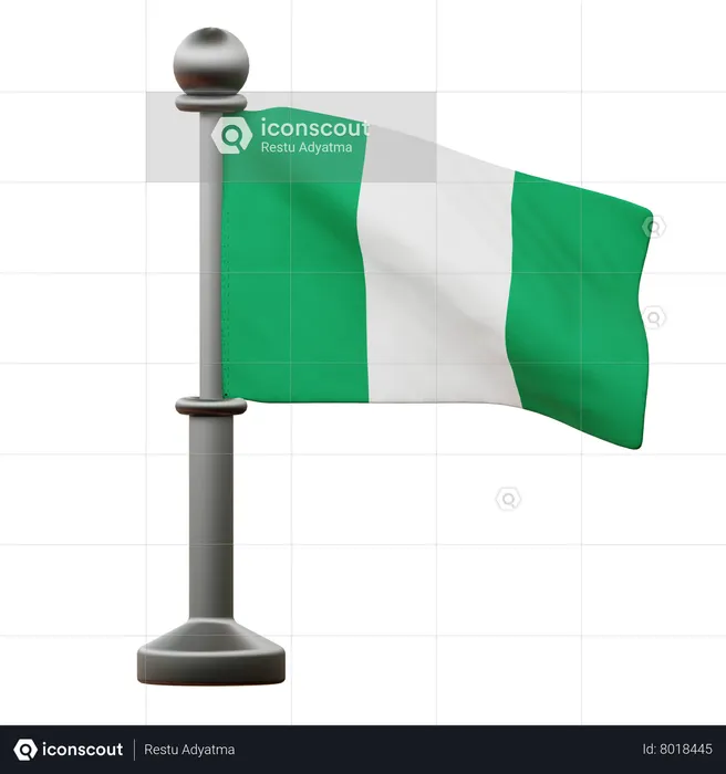 Nigeria Flag Flag 3D Icon