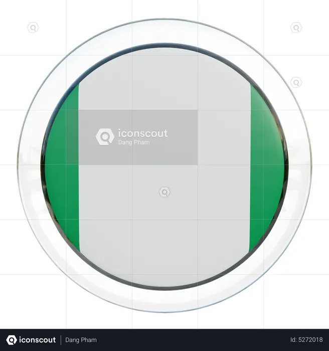 Nigeria Round Flag Flag 3D Icon