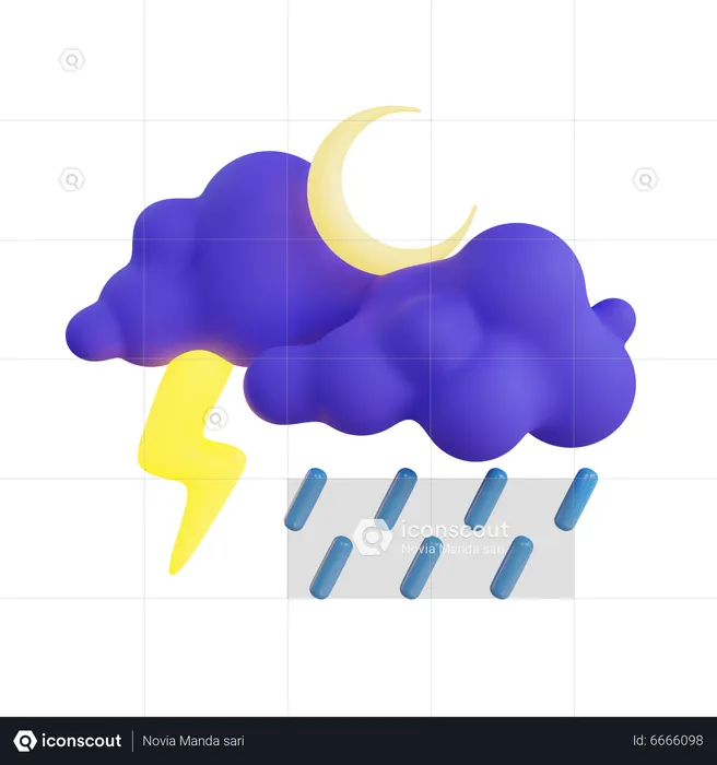 Night Rain  3D Icon