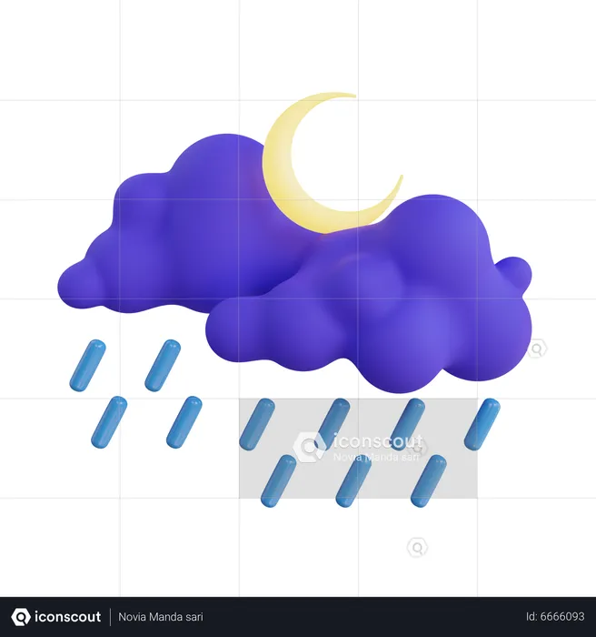 Night Rain  3D Icon