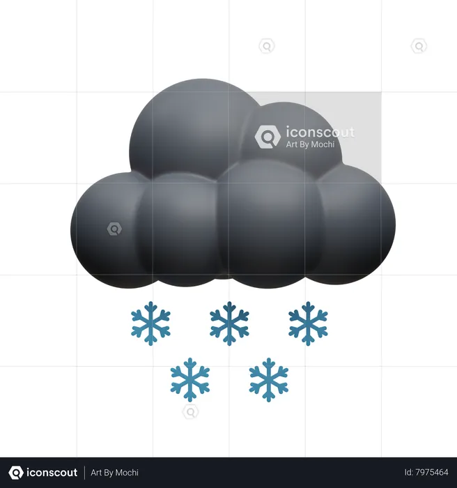 Night Snow Cloud  3D Icon