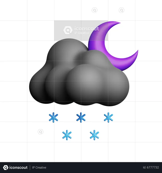 Night Snowfall  3D Icon