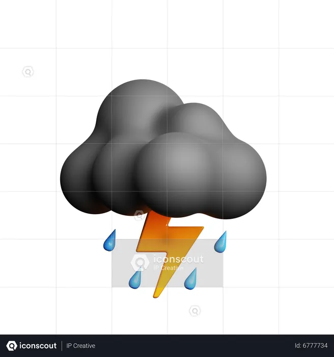 Night Thunderstorm  3D Icon