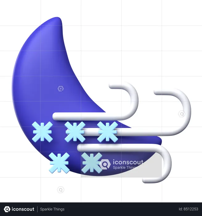 Night with Wind and Snow  3D Icon